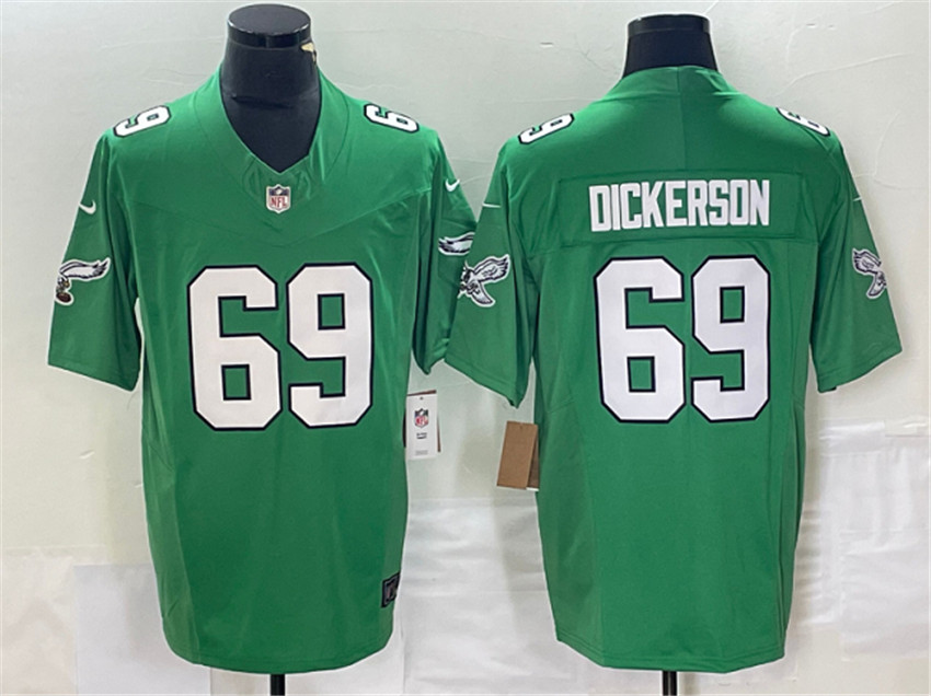 Men's Green Philadelphia Eagles #69 Landon Dickerson 2023 F.U.S.E. Vapor Untouchable Stitched Football Jersey